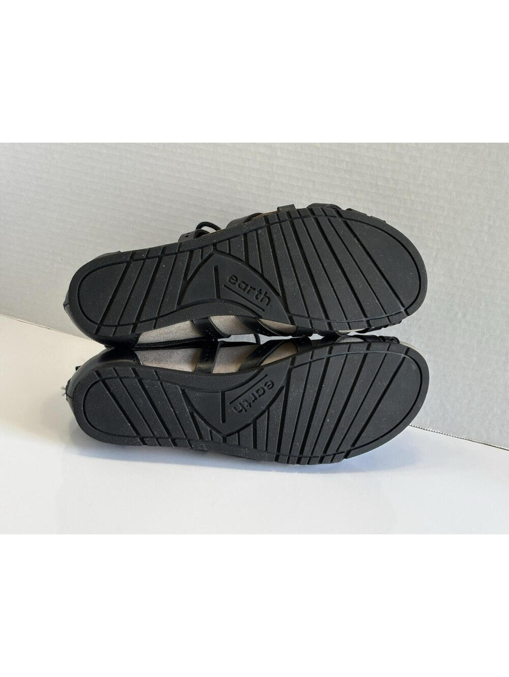 Earth Linden Lehi Sandals Women's Black Leather Gladiator Back Zip Comfy Sz 8.5 - Picture 8 of 14